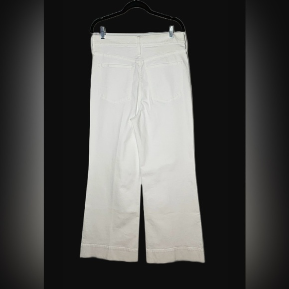 NWT J. Crew Wide-Leg Denim Trouser in White, High Rise, Wide Cuffs Sizes 30 & 32 - Picture 7 of 13